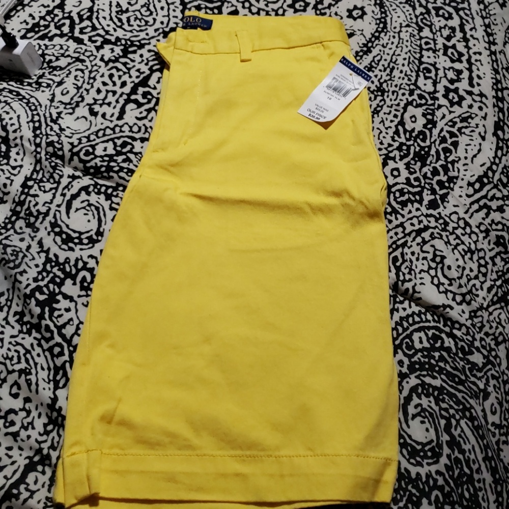 Boys Size 16 Yellow Polo Oxford Shorts